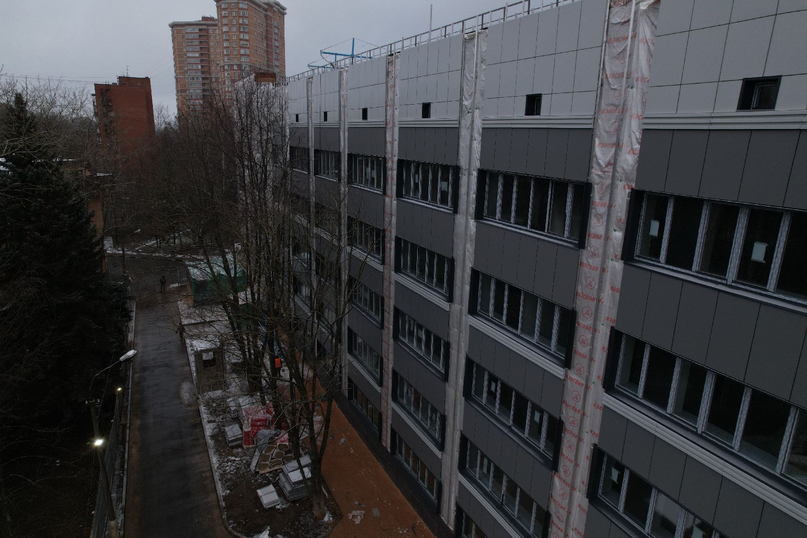 видео с коптера, одинцово, строительство, больница,