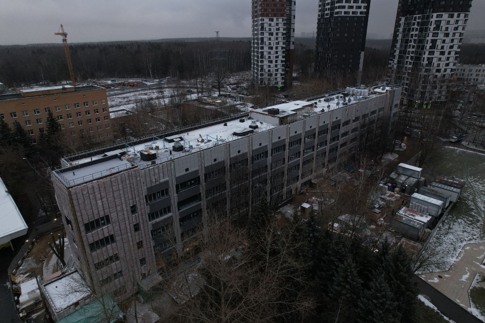 видео с коптера, одинцово, строительство, больница,