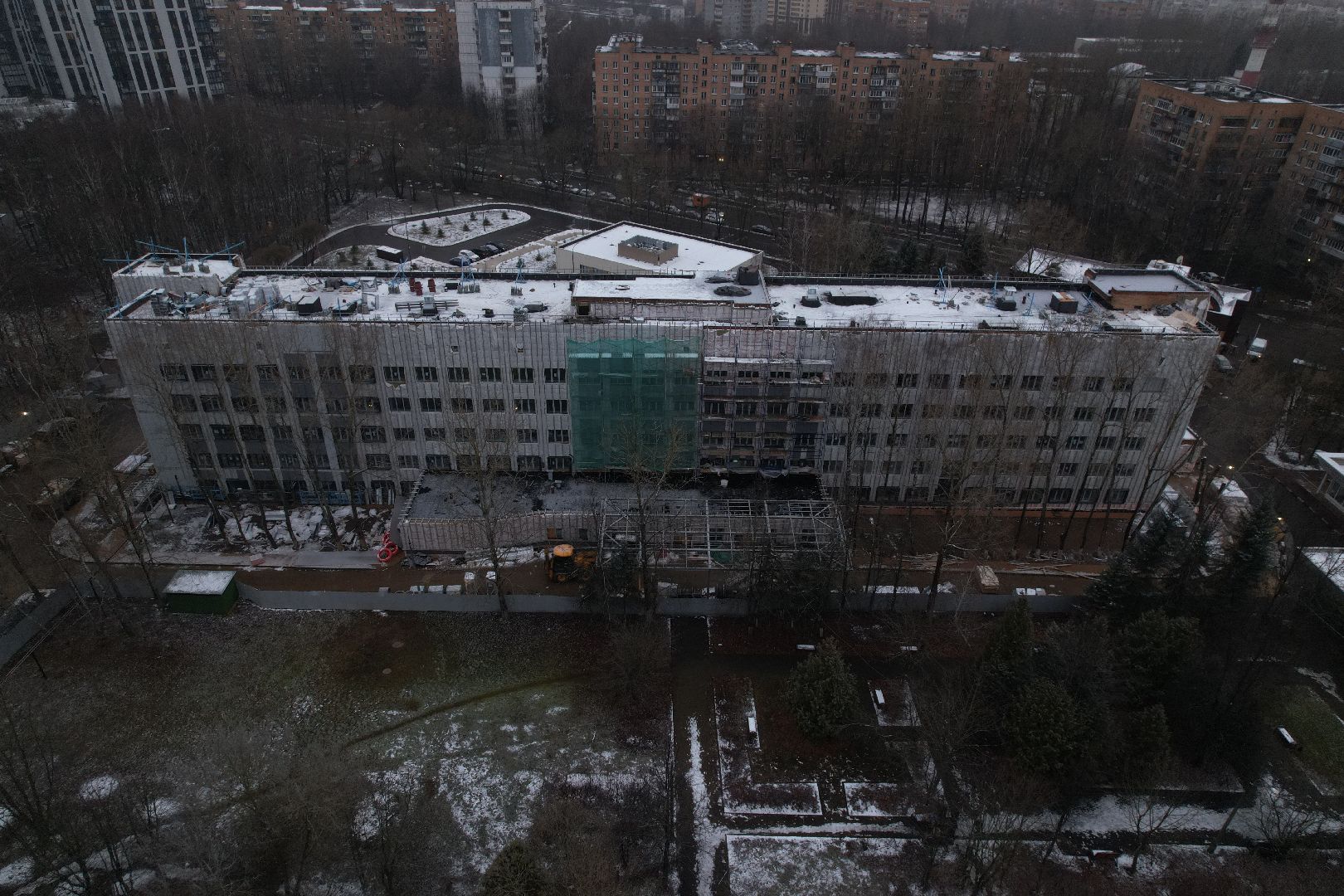 видео с коптера, одинцово, строительство, больница,