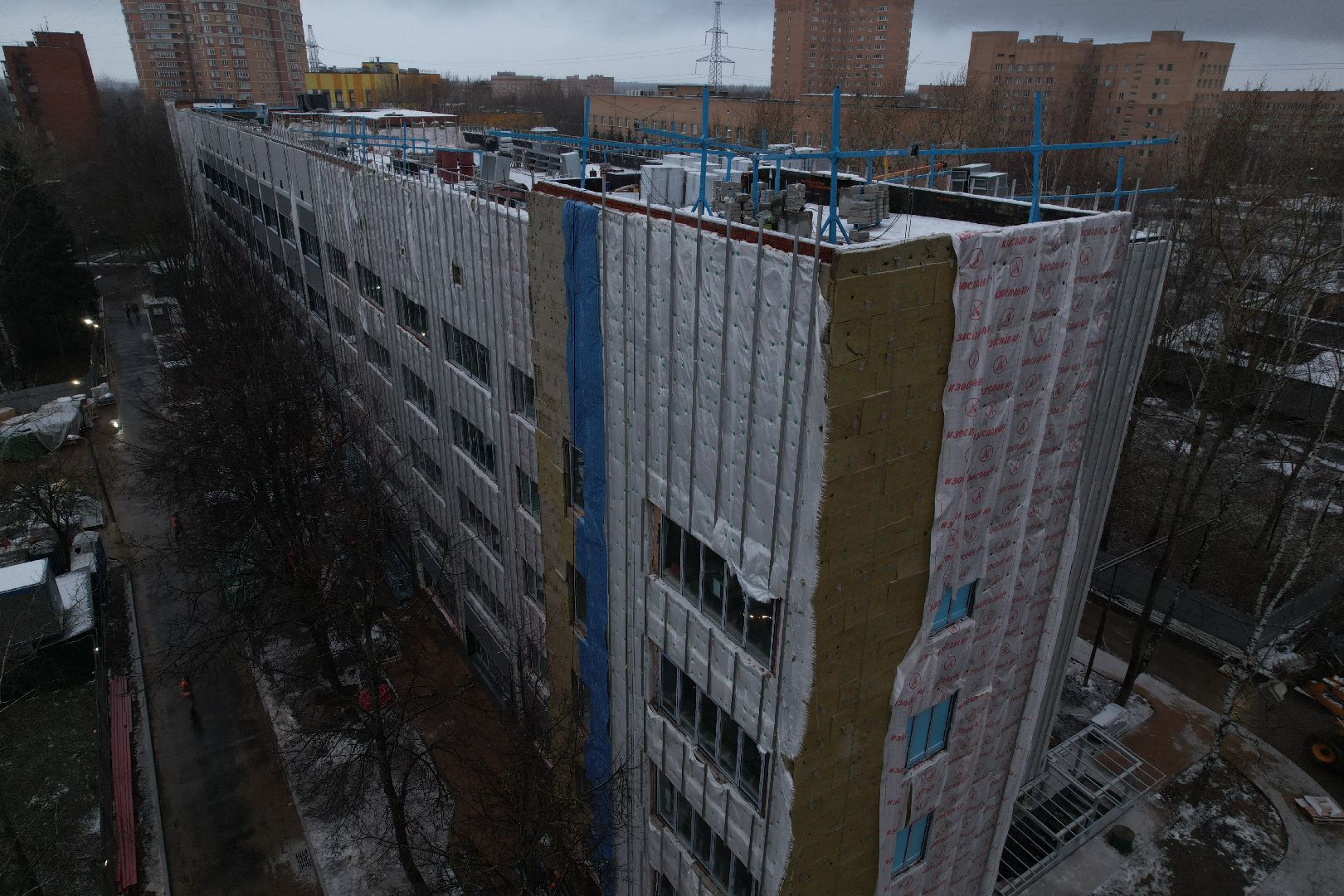 видео с коптера, одинцово, строительство, больница,