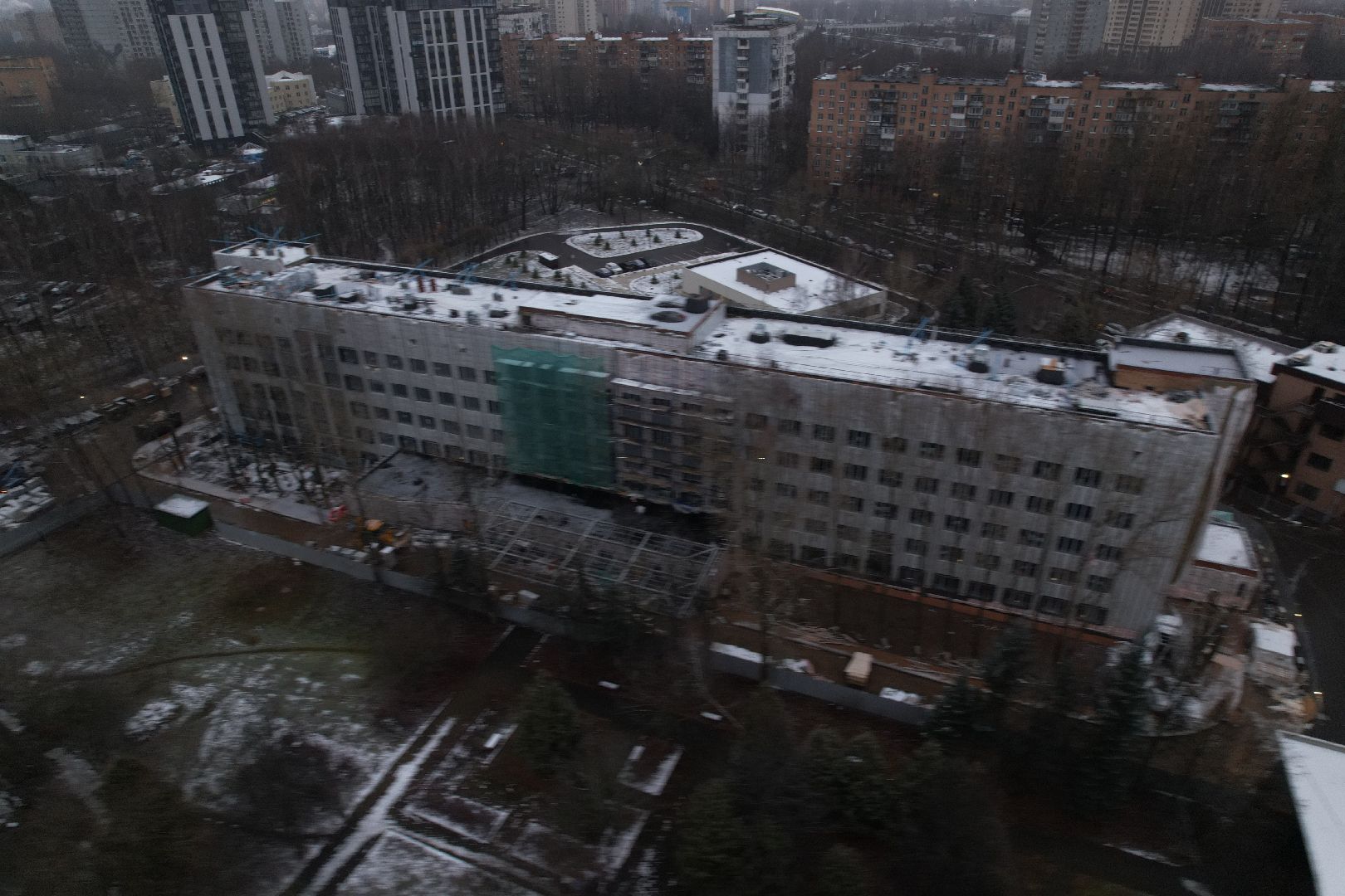 видео с коптера, одинцово, строительство, больница,