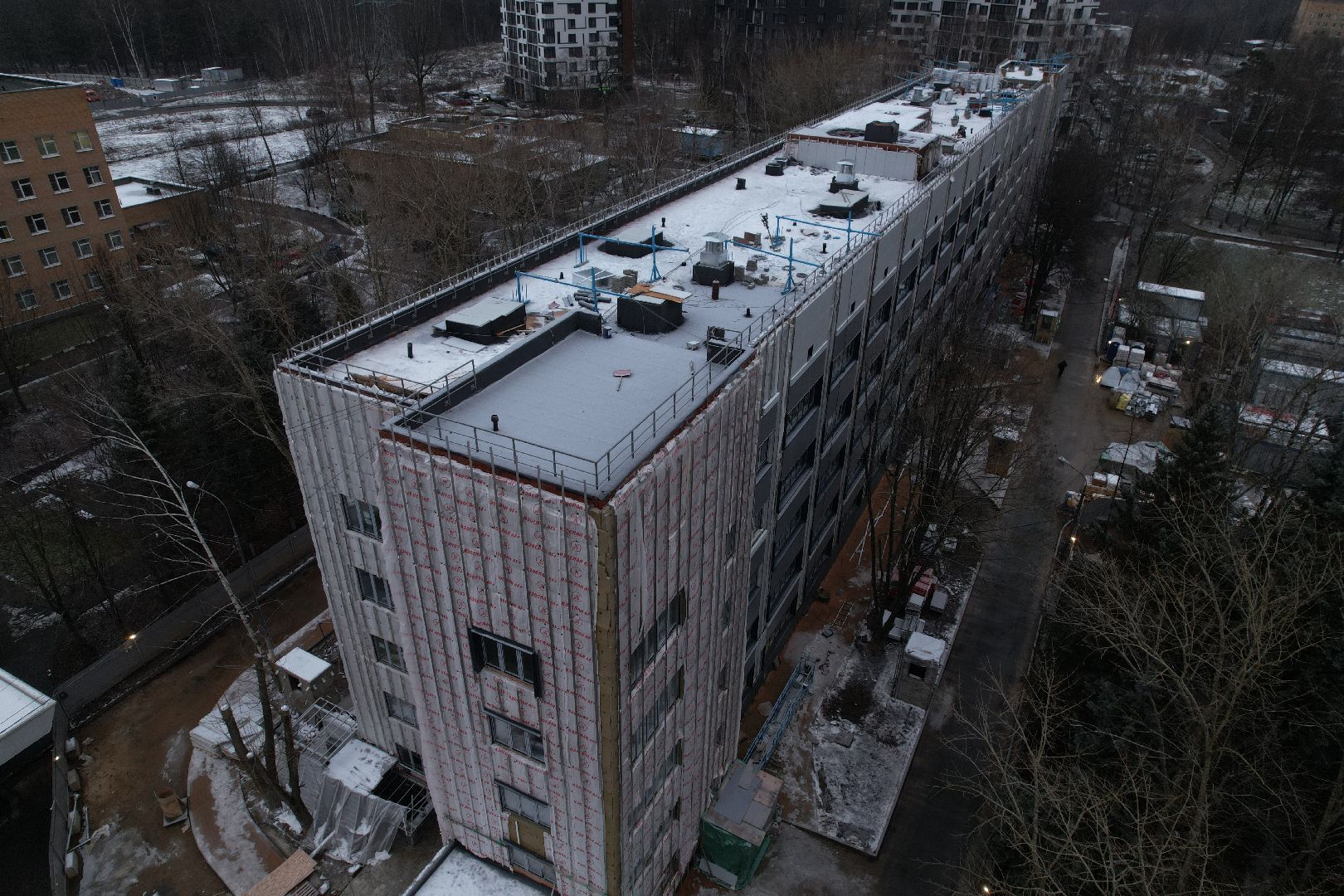 видео с коптера, одинцово, строительство, больница,