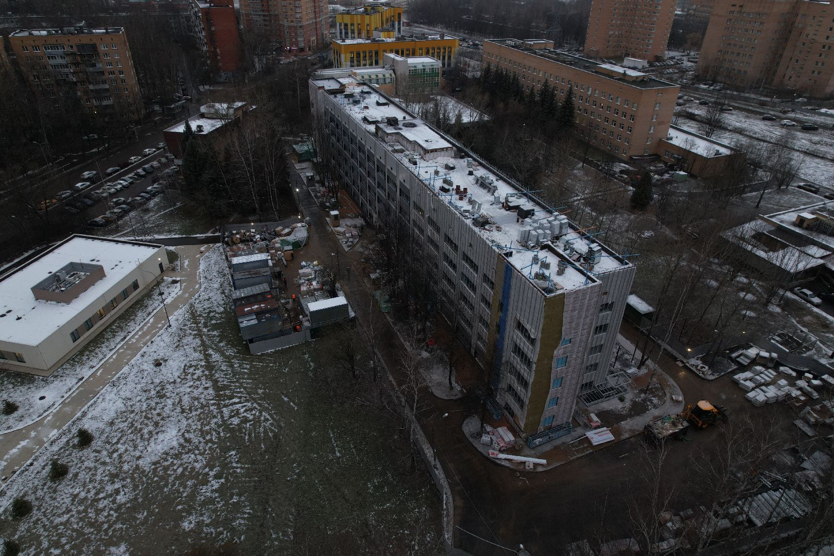 видео с коптера, одинцово, строительство, больница,