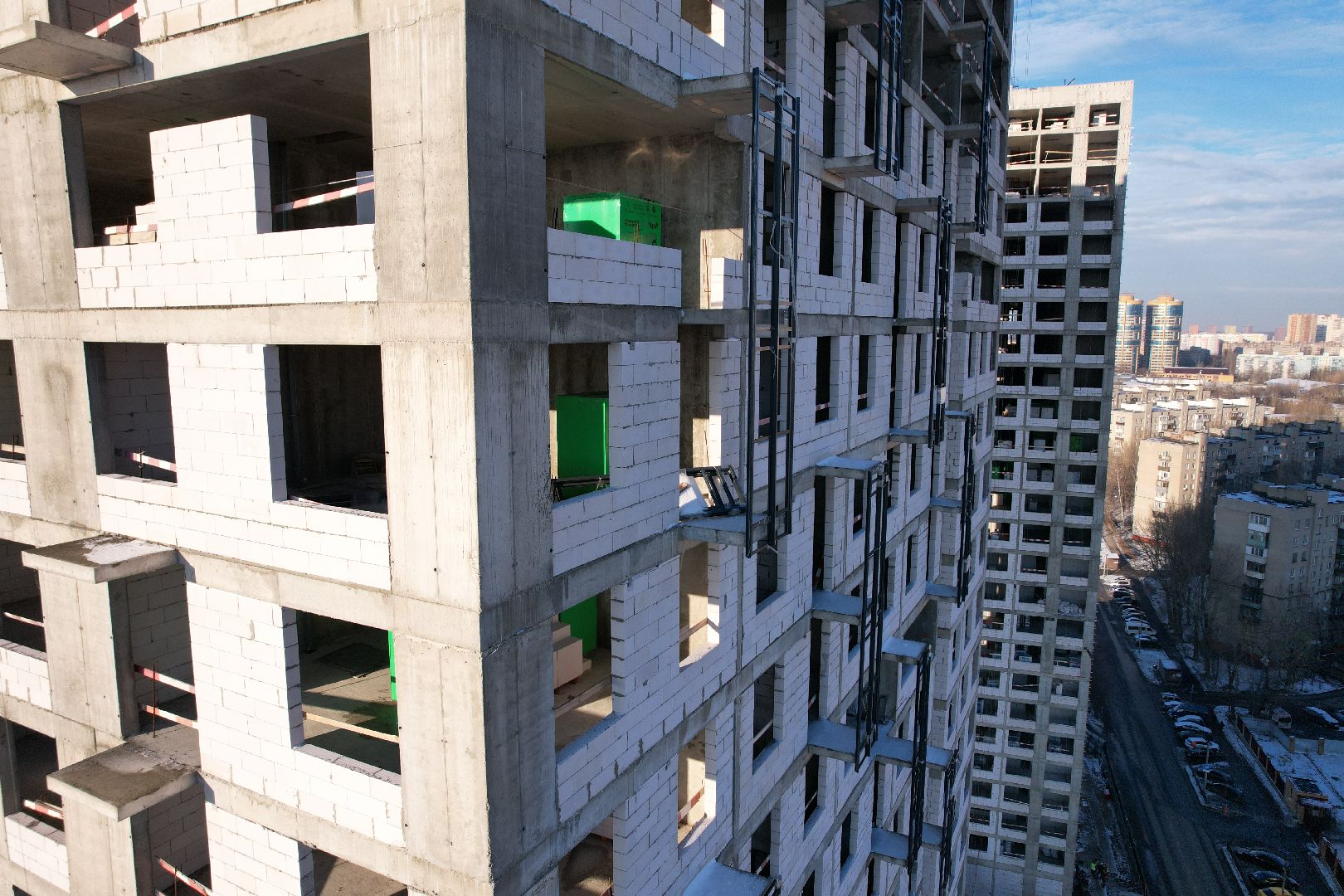 видео с коптера, строительство, реутов, жилой дом,