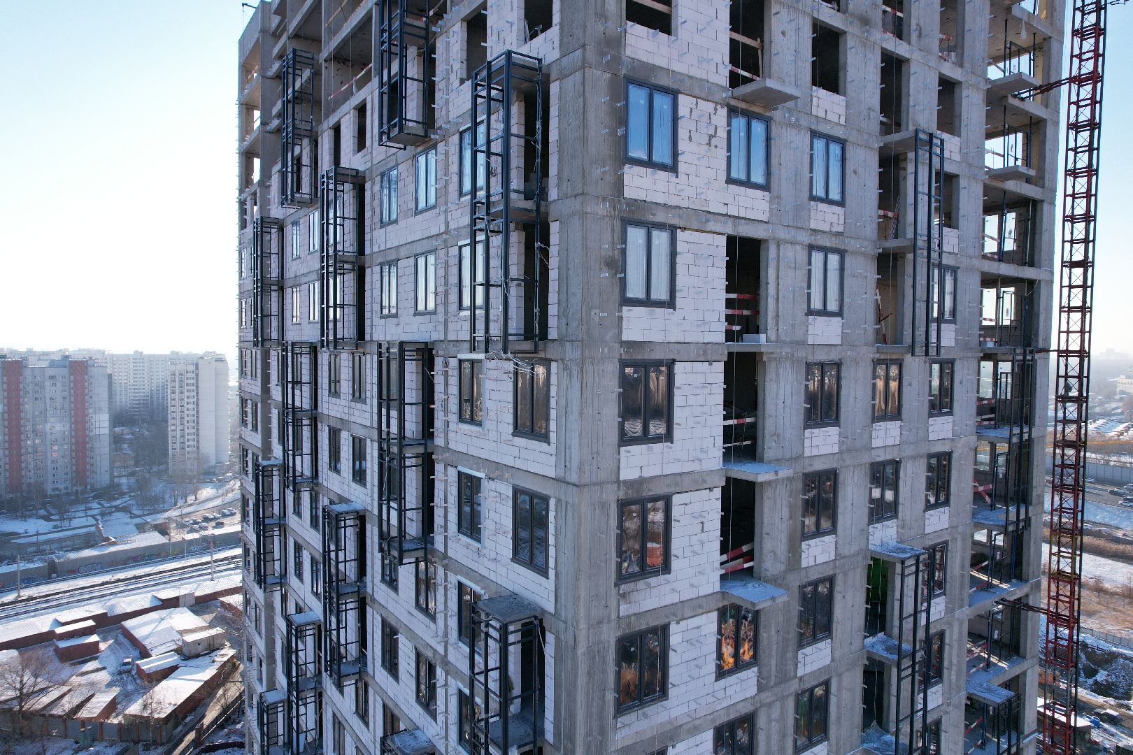 видео с коптера, строительство, реутов, жилой дом,