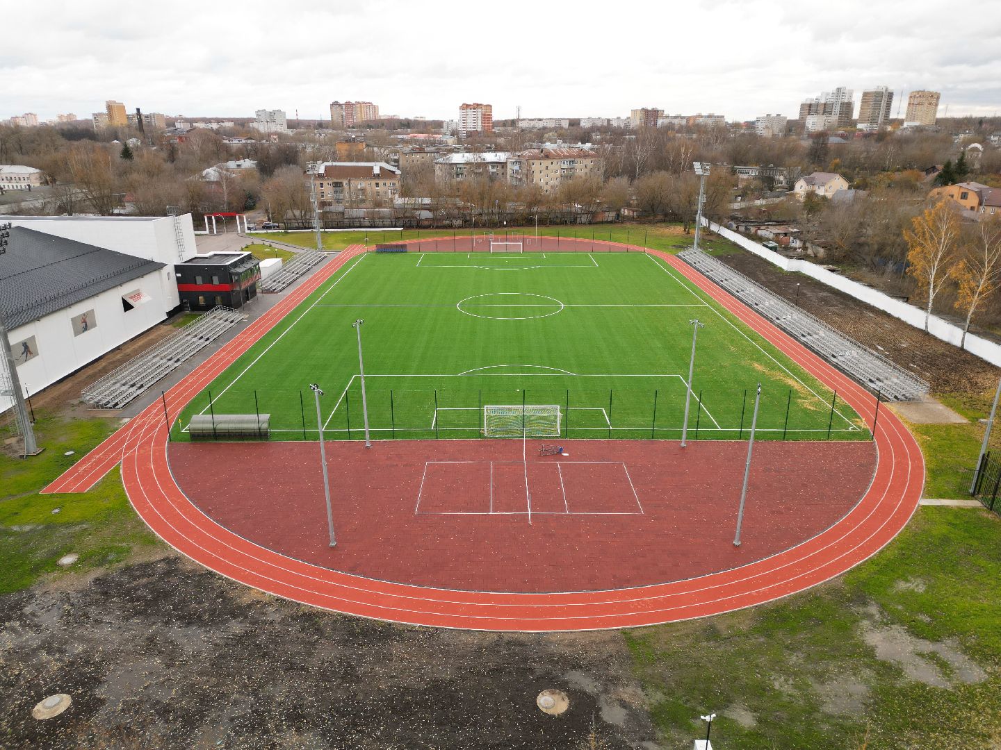 видео с коптера, ногинск, стадион, строительство, реконструкция,