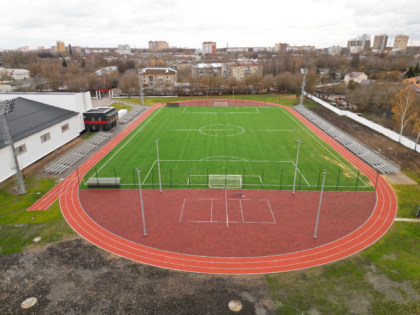 видео с коптера, ногинск, стадион, строительство, реконструкция,