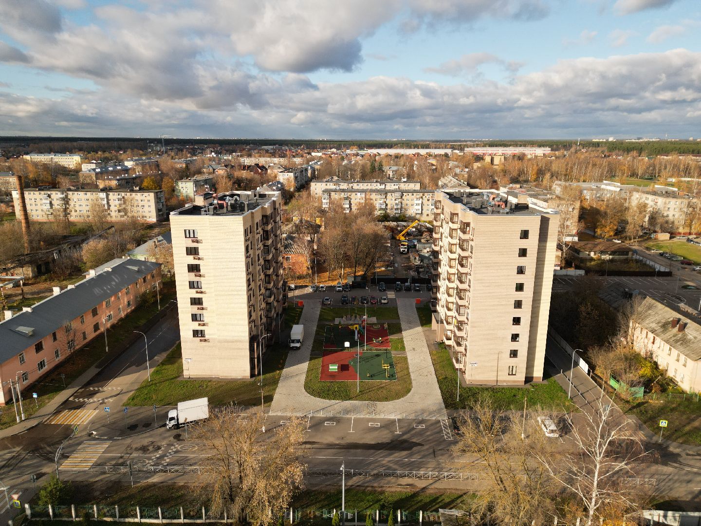 видео с коптера, старая купавна, расселение аварийного жилья,