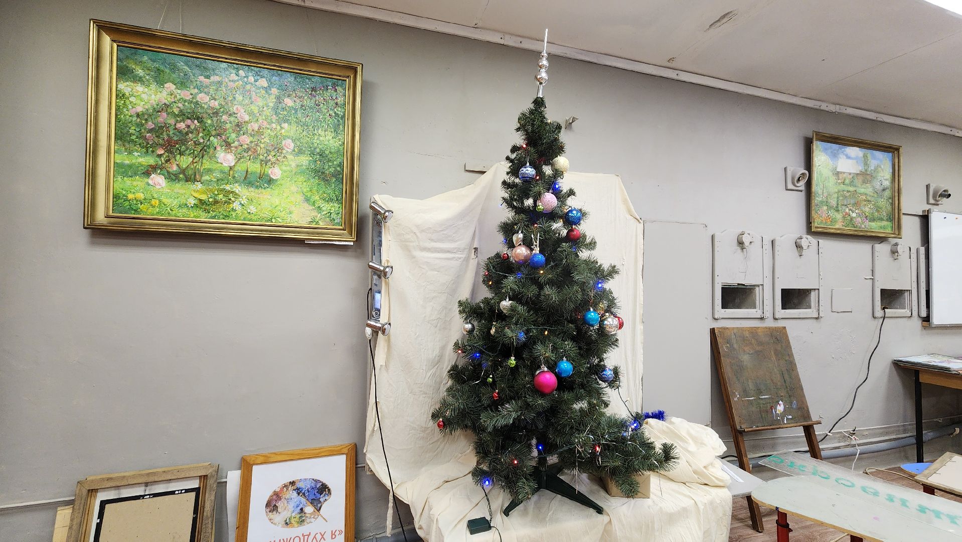 Новогодний натюрморт, Художники, Лобня, Новогодние украшения,