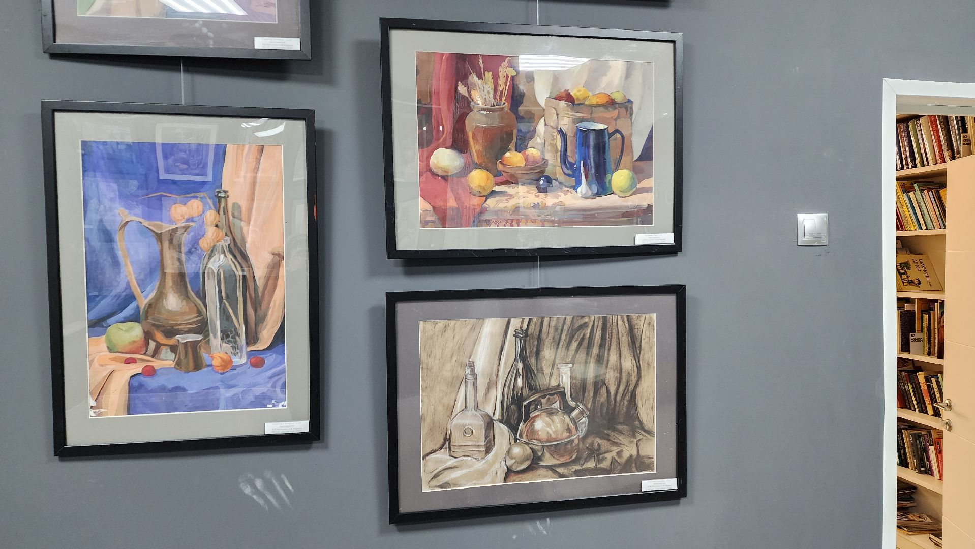пушкинский, правдинский, библиотека, художественная выставка, детская художественная школа, натюрморт, пейзаж, акварель, графика, кружки, вертикалки