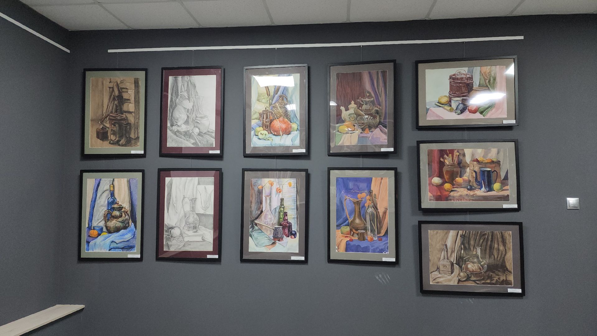 пушкинский, правдинский, библиотека, художественная выставка, детская художественная школа, натюрморт, пейзаж, акварель, графика, кружки, вертикалки