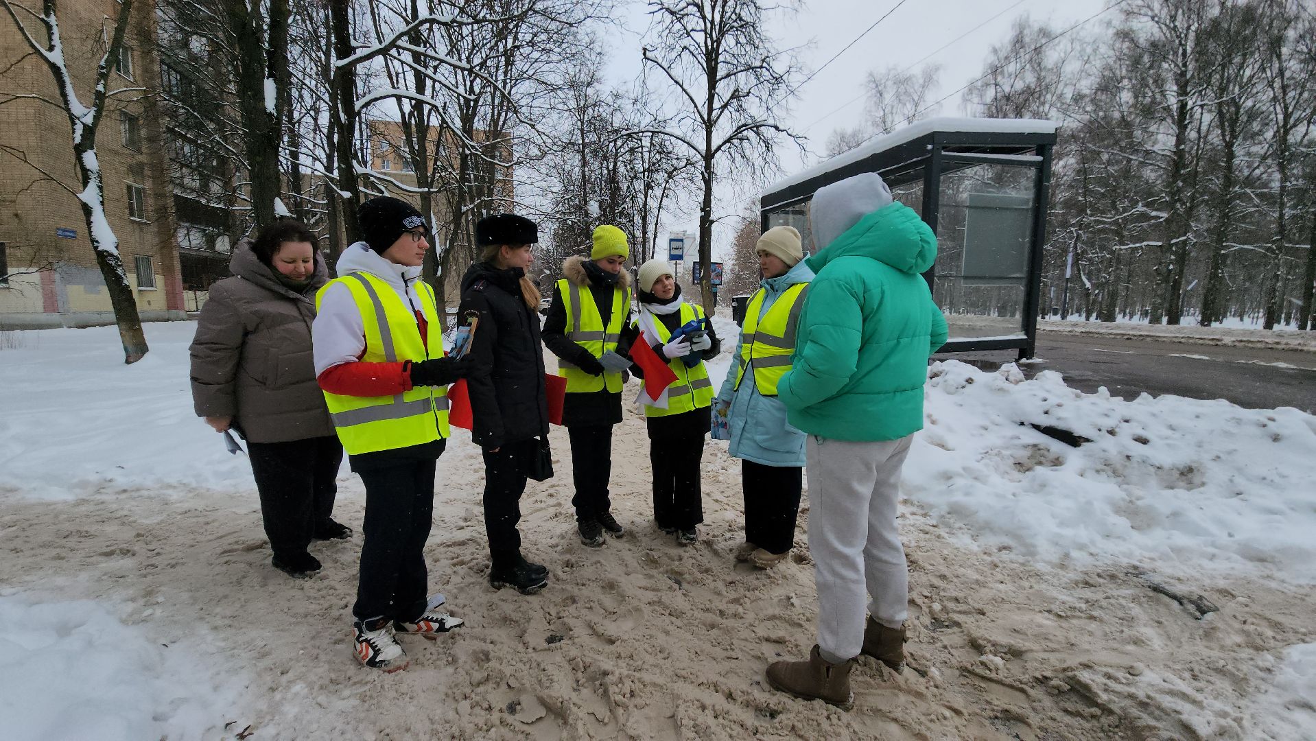 юид отряд, Лобня, Акция пешеходный переход, вертикалки,