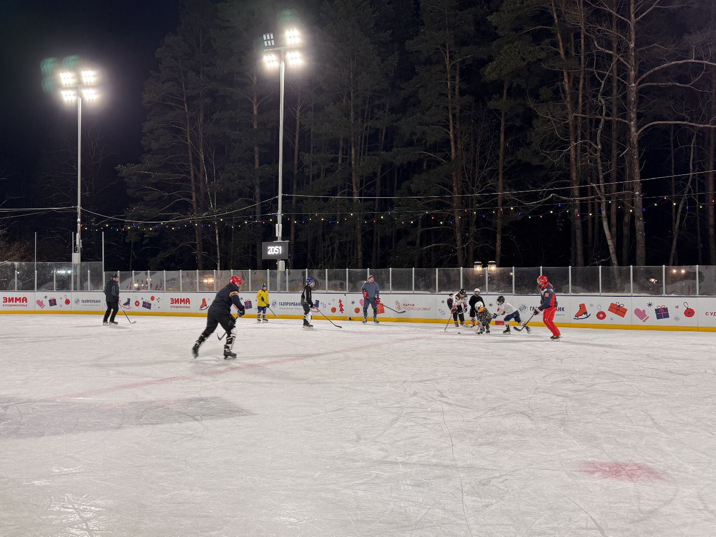 Каток в Одинцово, одинцовский парк культуры спорта и отдыха, зима в подмосковье, Вертикалка,