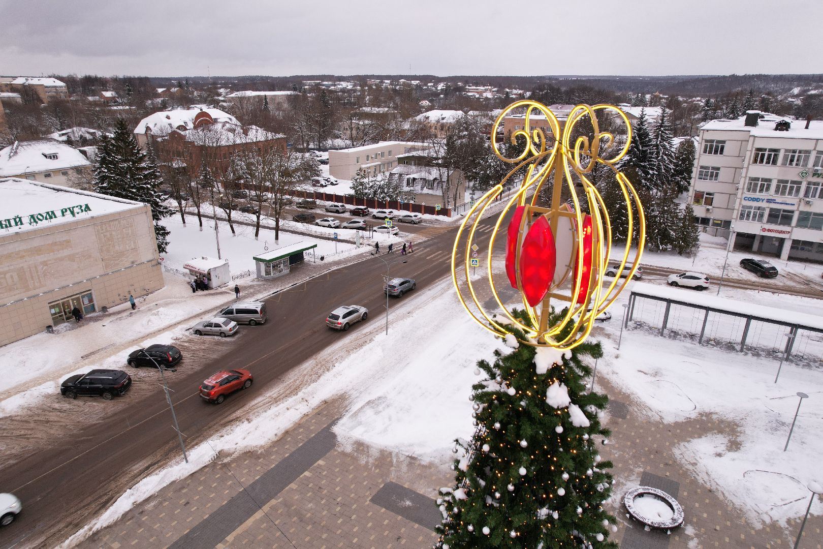 зима в подмосковье, зима в рузе, руза, новый год, украшение города к новому году, московская область, рузский городской округ, вертикалки,