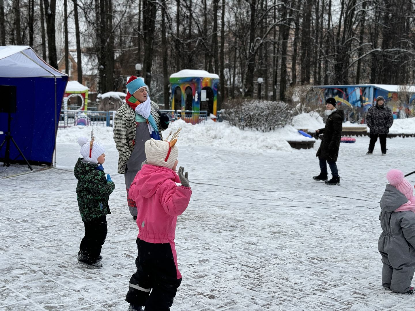 зима в подмомсковье, парки баранки, клоун Алекс, самоварная станция,Новогодняя ярмарка,праздничное мероприятие,