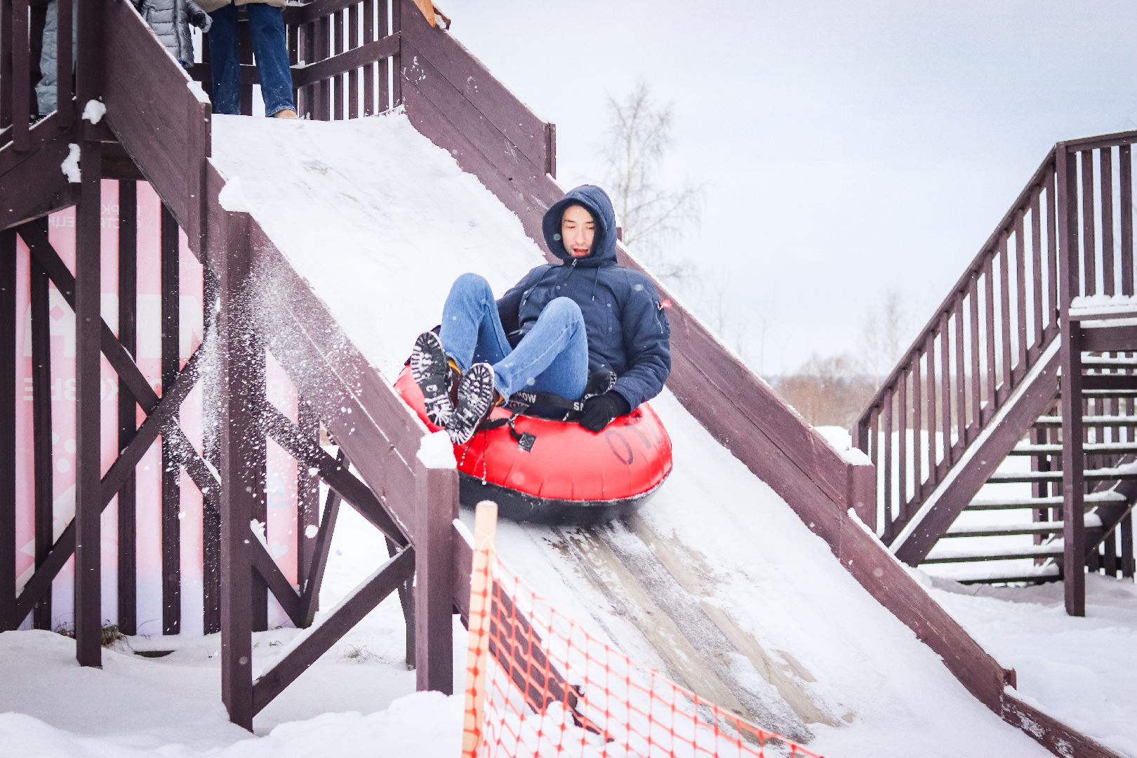 Клин, общество, тюбинговые горки, ВЕРТИКАЛКИ, зима в подмосковье,