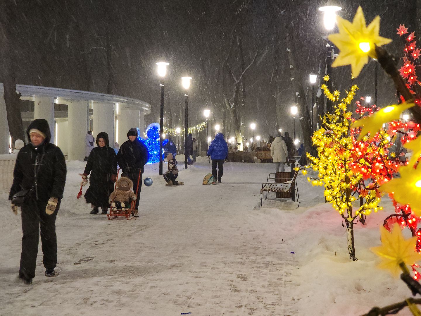 подольск, парк имени талалихина, новогоднее украшение, зима в подмосковье, вертикалка,