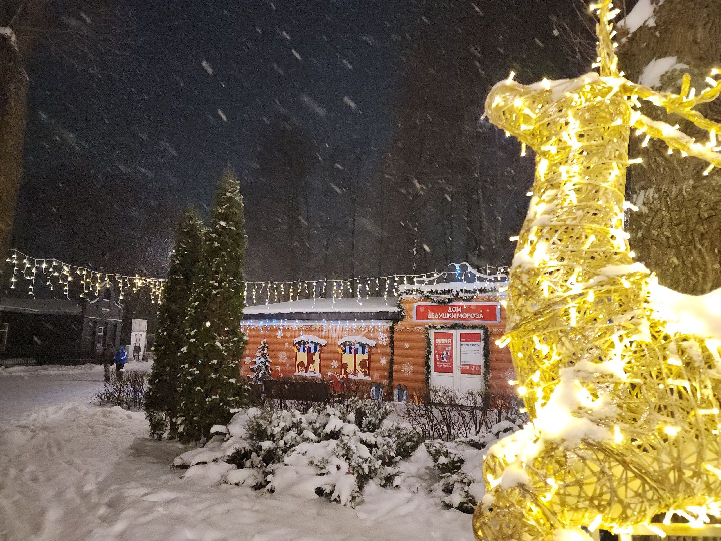 подольск, парк имени талалихина, новогоднее украшение, зима в подмосковье, вертикалка,