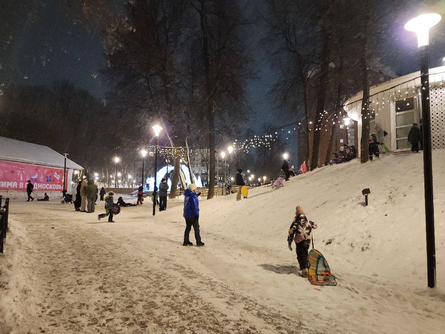 подольск, парк имени талалихина, новогоднее украшение, зима в подмосковье, вертикалка,