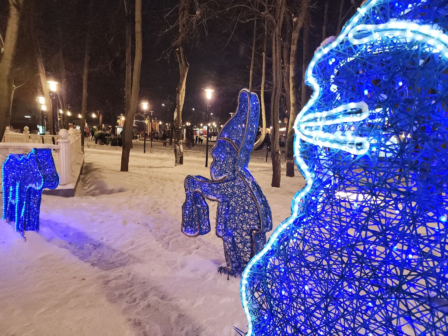 подольск, парк имени талалихина, новогоднее украшение, зима в подмосковье, вертикалка,