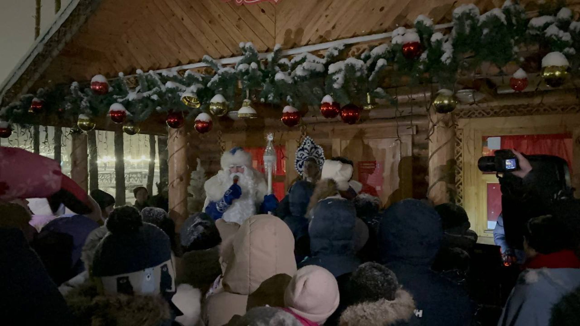 парки, парки домодедово, дед мороз и снегурочка,