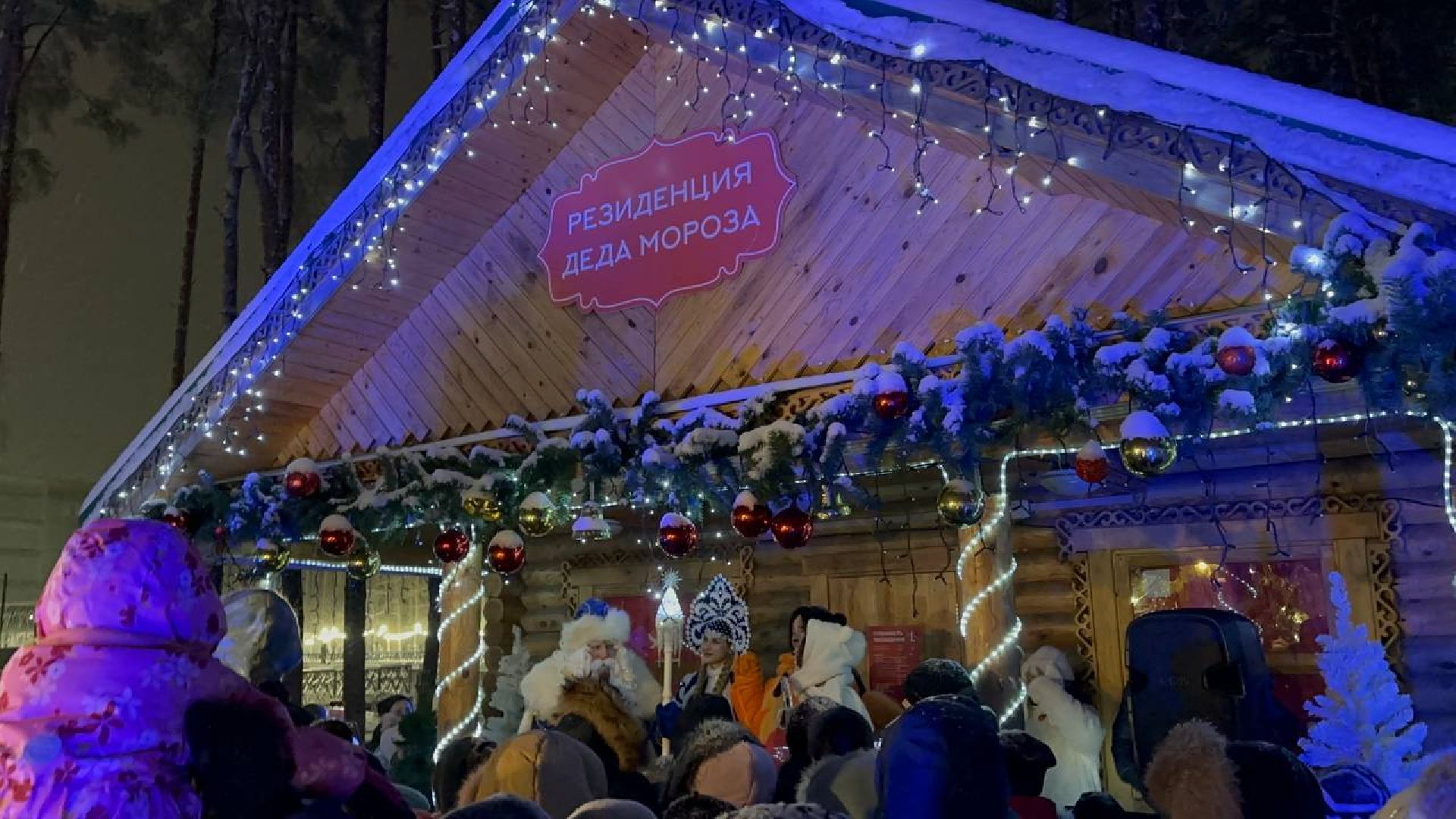 парки, парки домодедово, дед мороз и снегурочка,