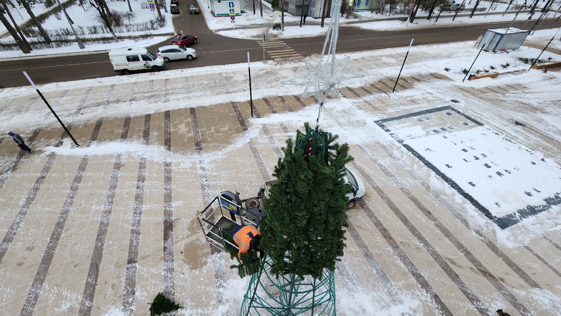 Протвино, Елка у дк, Новый год, Комбинат благоустройства, Г о серпухов, вертикалки,