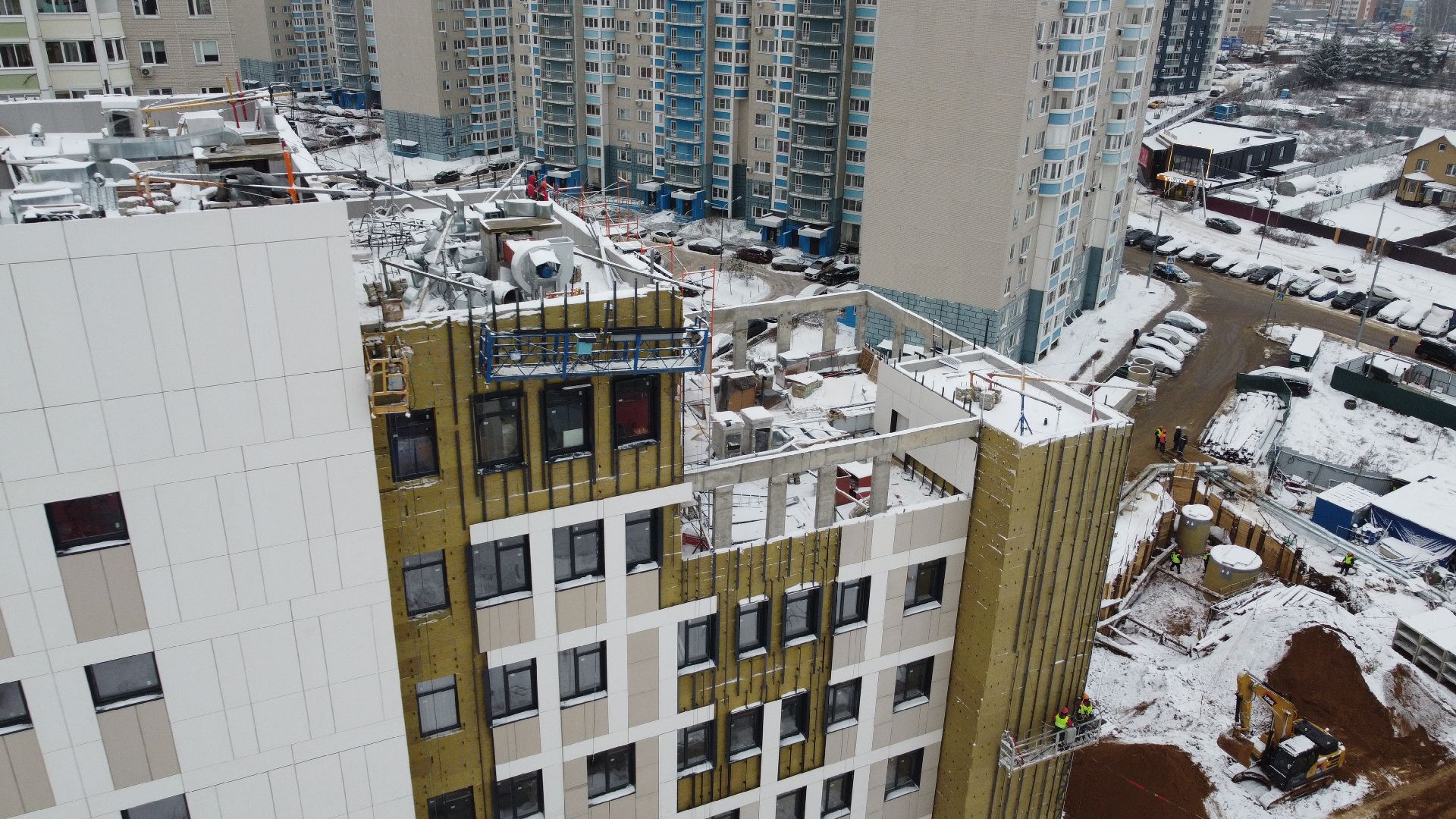 видео с коптера, строительство, поликлиника, ленинский городской округ,