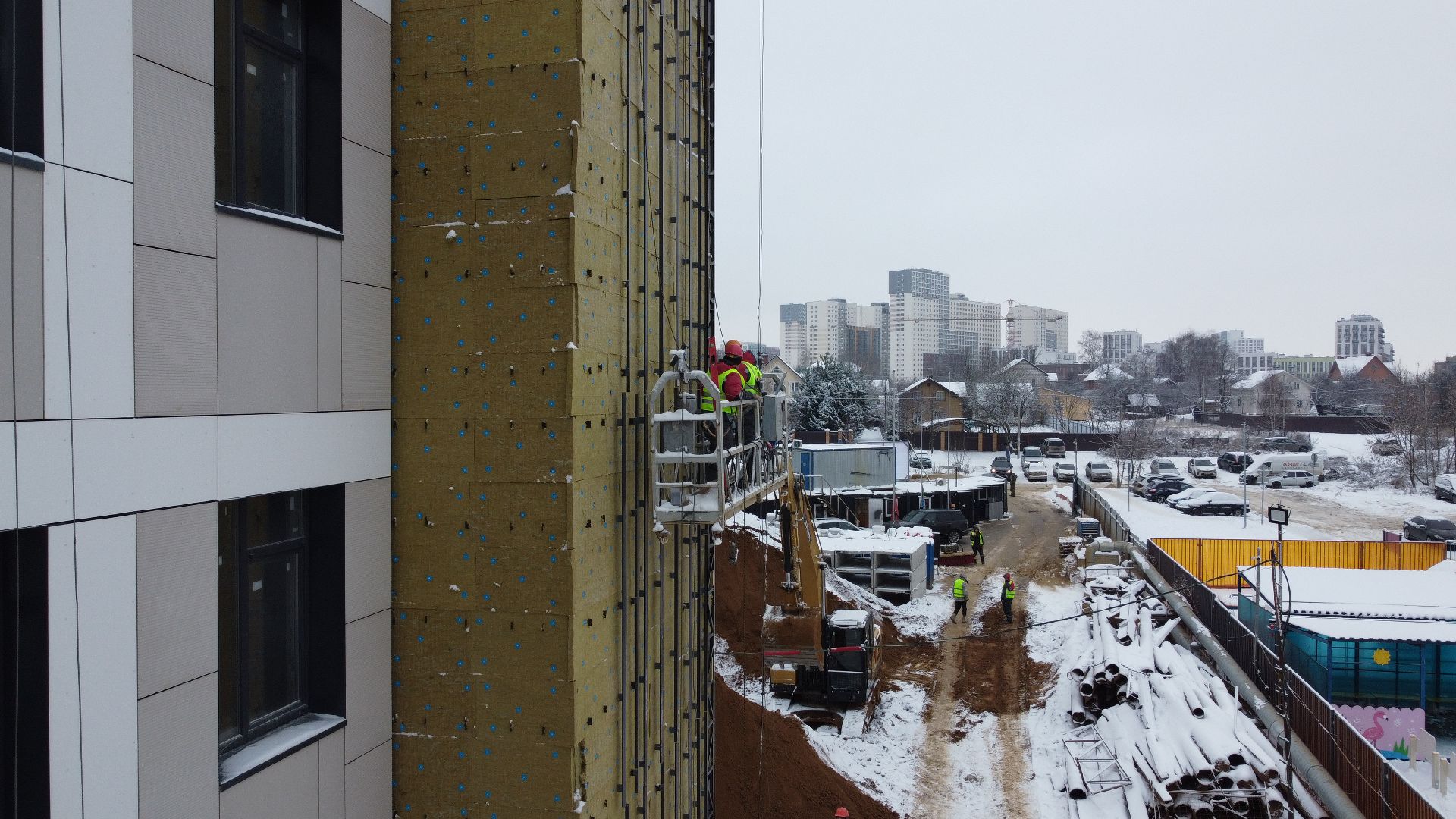 видео с коптера, строительство, поликлиника, ленинский городской округ,