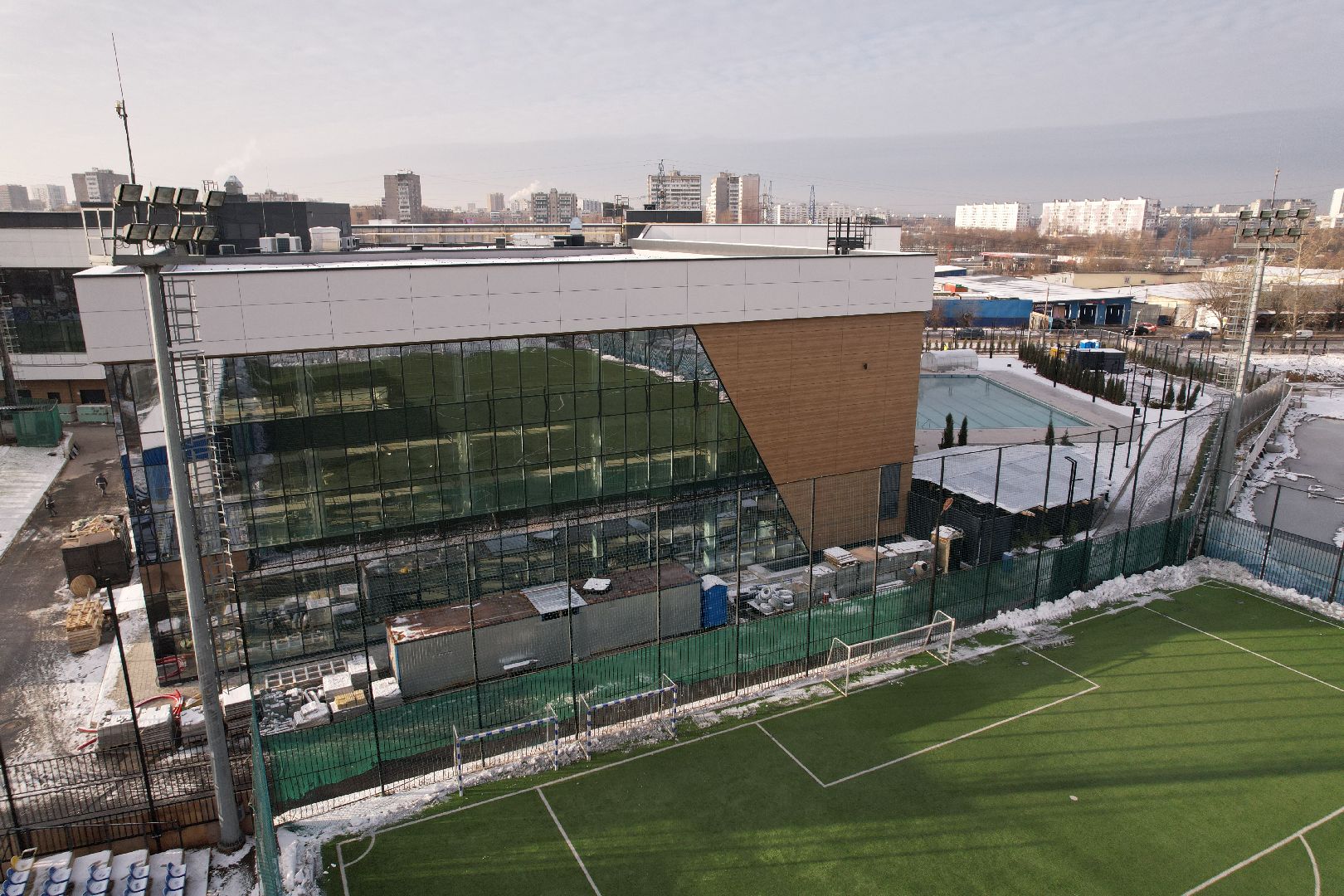 видео с коптера, фок, строительство, спорт,