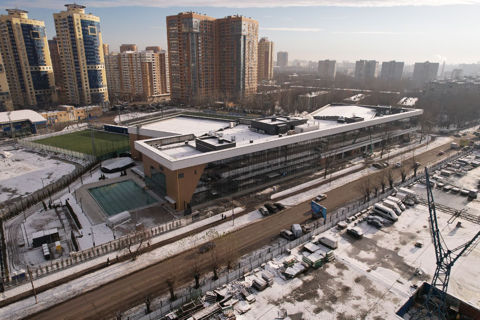 видео с коптера, фок, строительство, спорт,