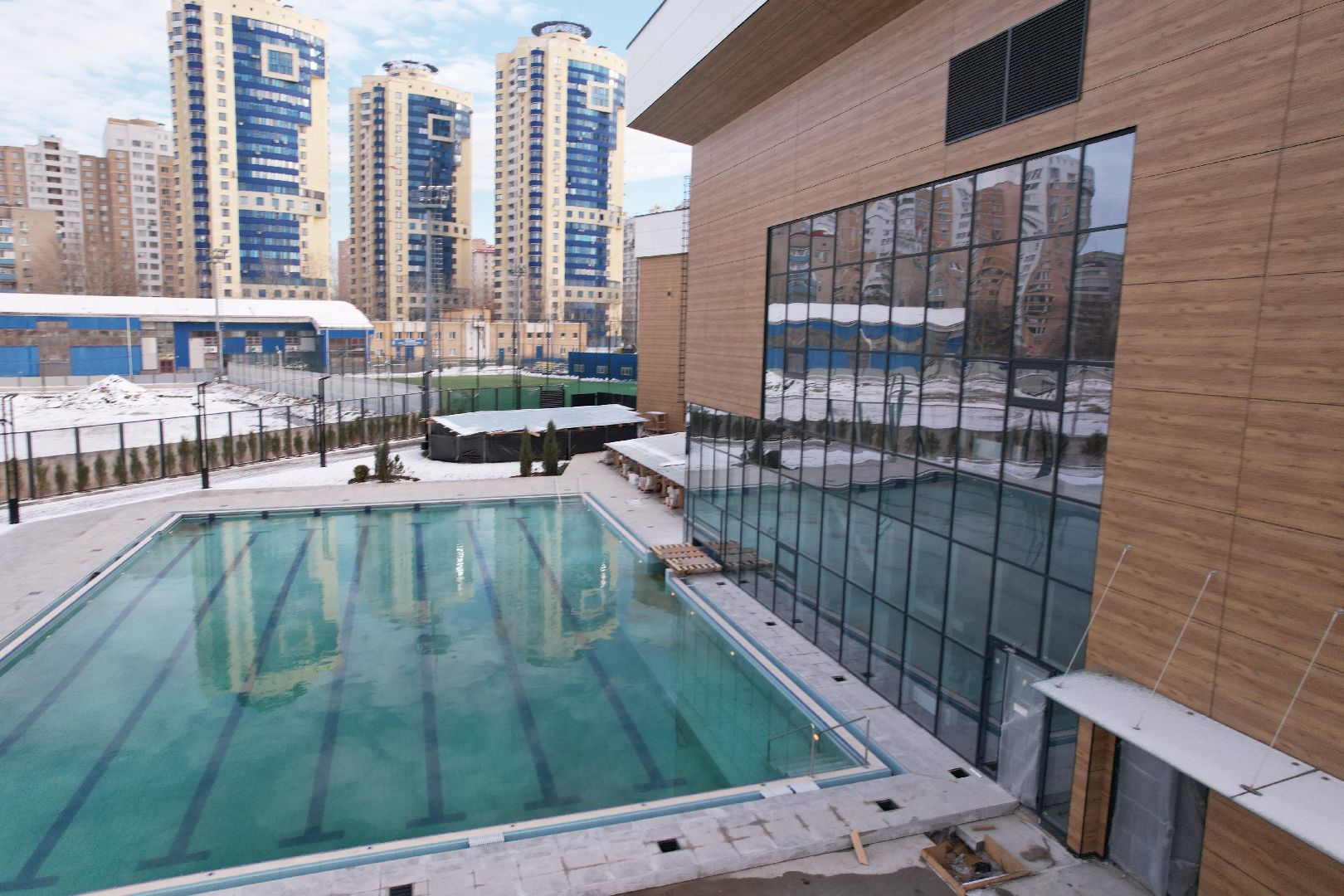 видео с коптера, фок, строительство, спорт,