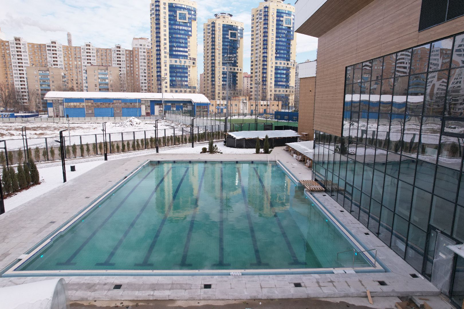 видео с коптера, фок, строительство, спорт,