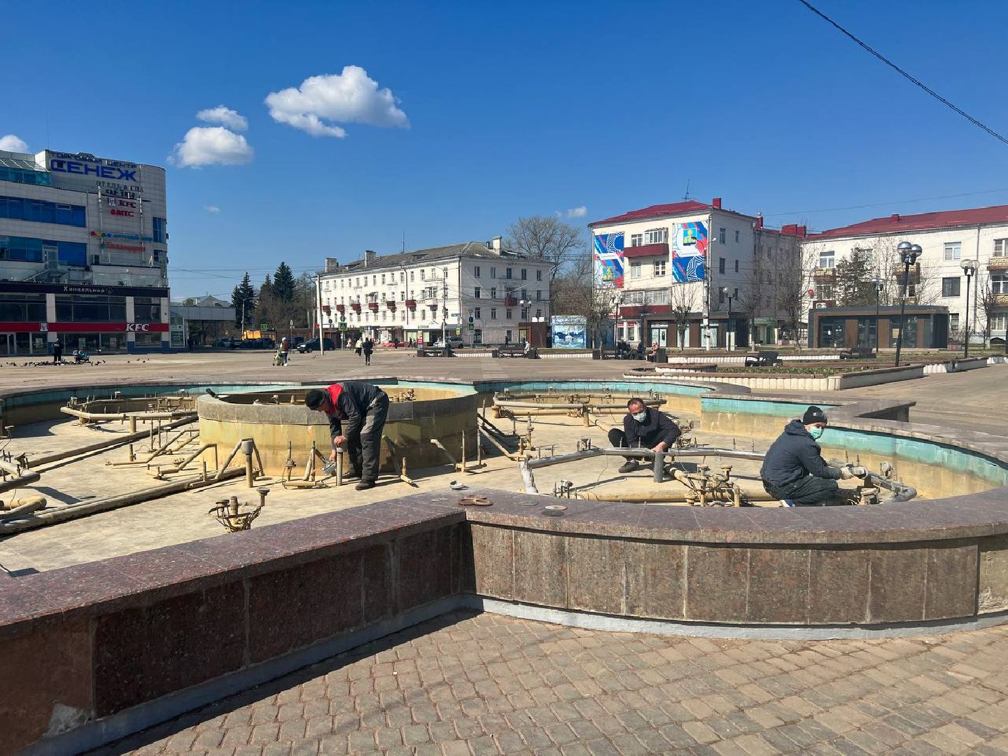Солнечногорск, советская площадь, фонтан, открытие, работы