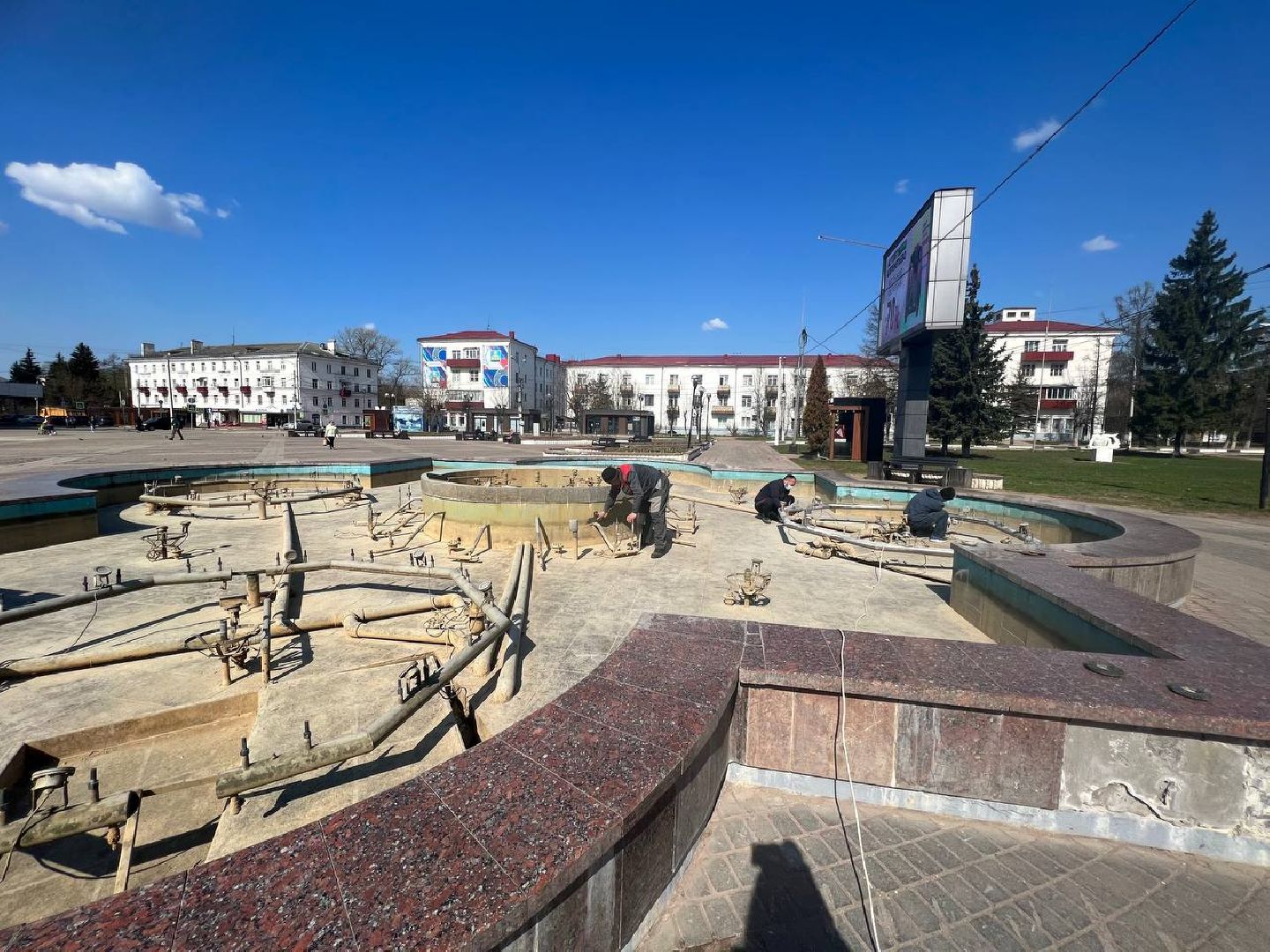 Солнечногорск, советская площадь, фонтан, открытие, работы