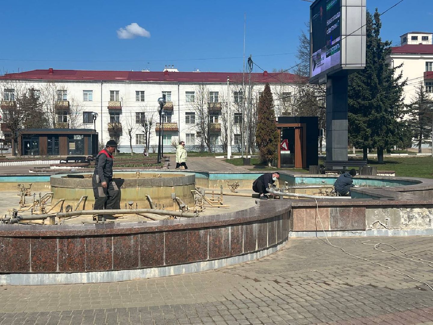 Солнечногорск, советская площадь, фонтан, открытие, работы