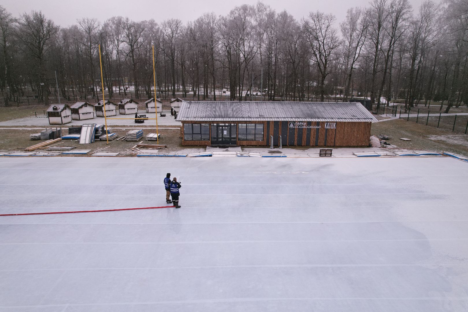 видео с коптера, благоустройство, каток, ступино,