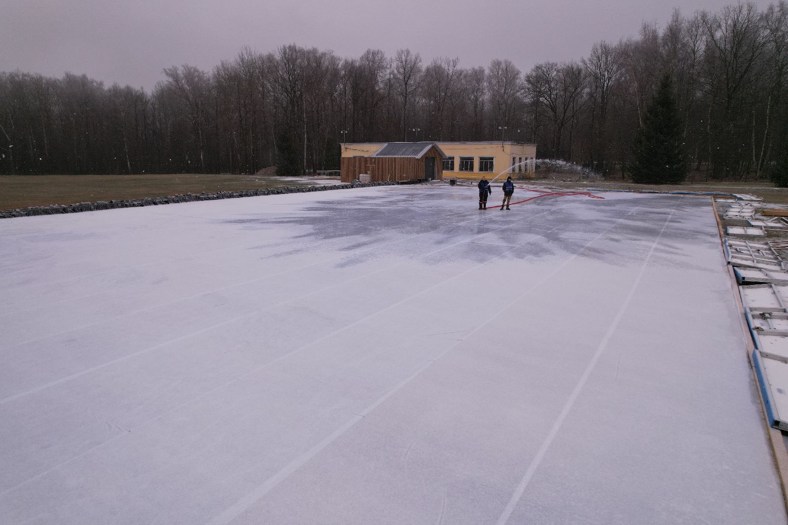 видео с коптера, благоустройство, каток, ступино,