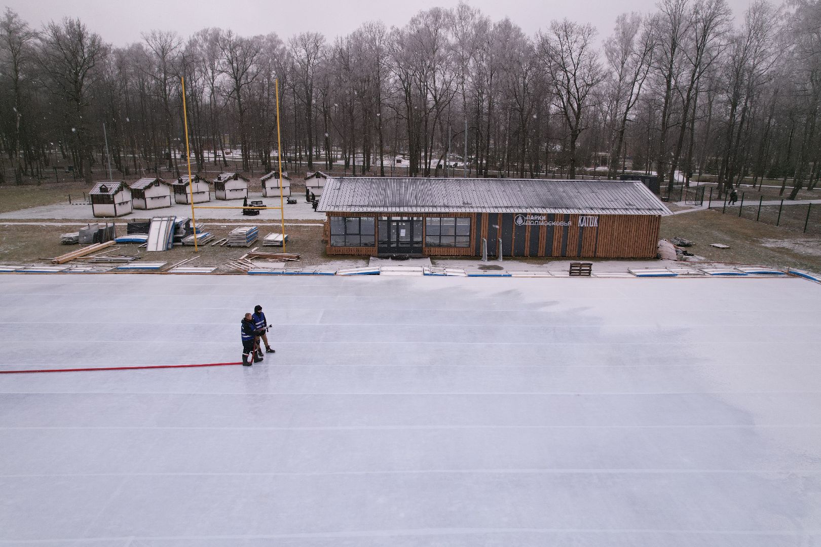 видео с коптера, благоустройство, каток, ступино,