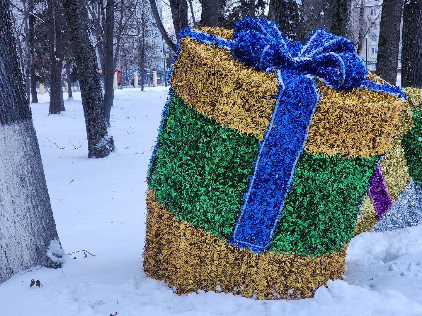 коломна, парк мира, новогоднее украшение, вертикалки,
