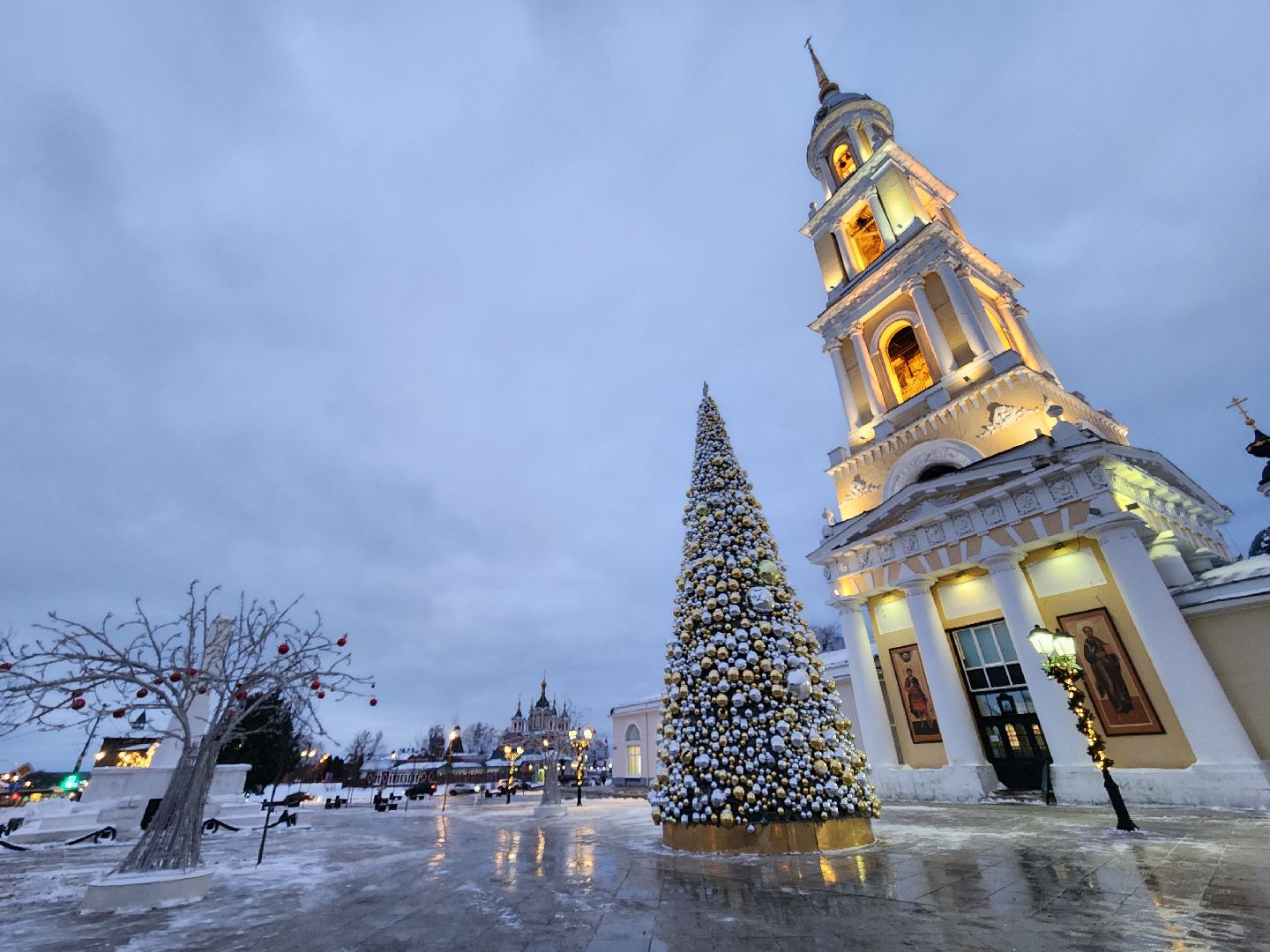 коломна, благоустройство, подготовка к новому году, новогоднее украшение, новогодняя елка, вертикалки,
