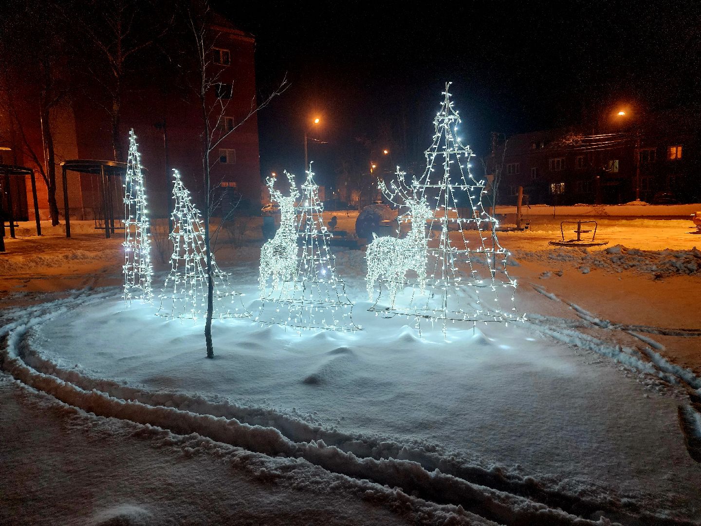 вертикалки, куровское, орехово-зуевский округ, новогоднее оформление, детский сквер,
