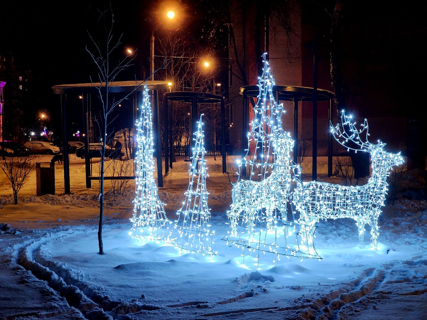 вертикалки, куровское, орехово-зуевский округ, новогоднее оформление, детский сквер,