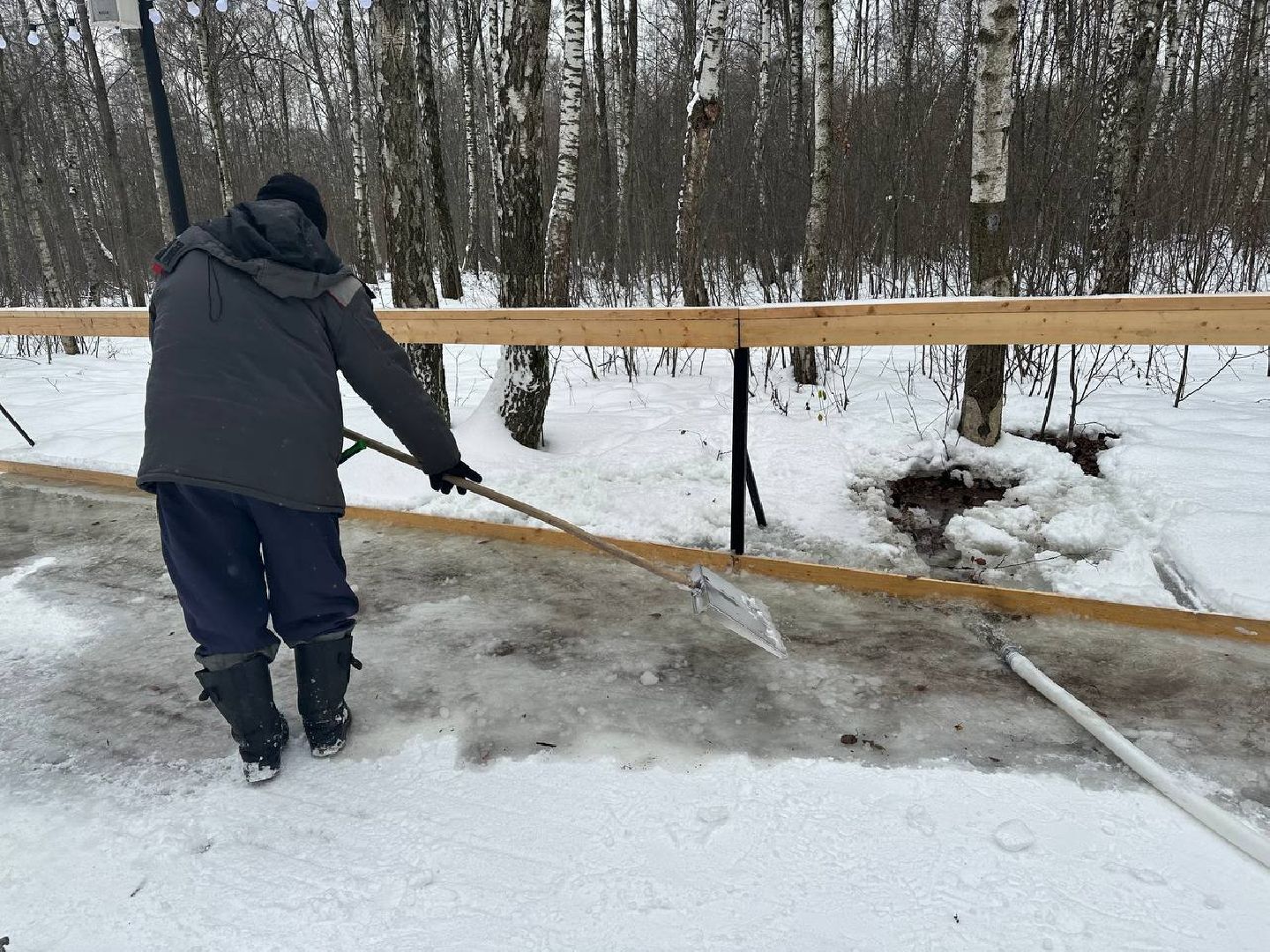каток в парке, парки домодедово,