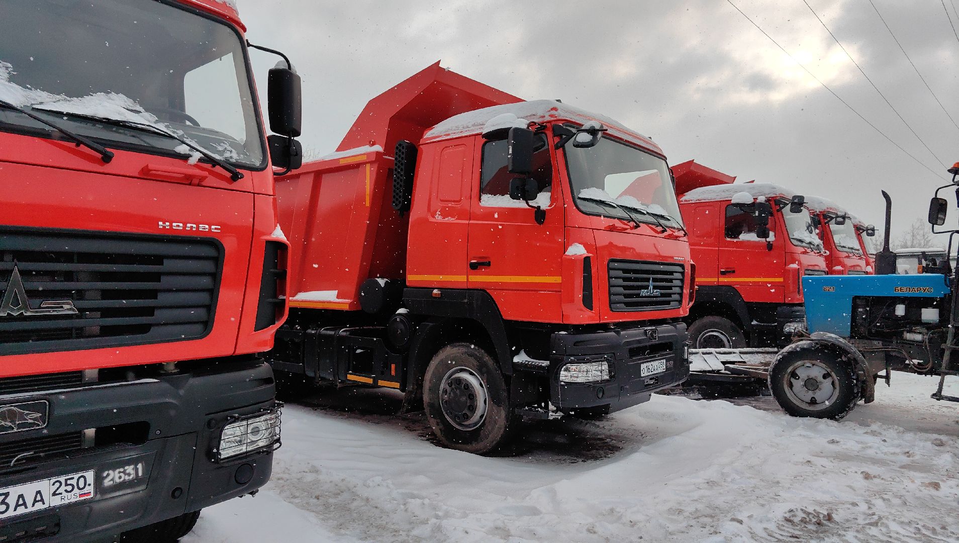 самосвал, техника, автопарк, снег, погрузчики, вертикалки