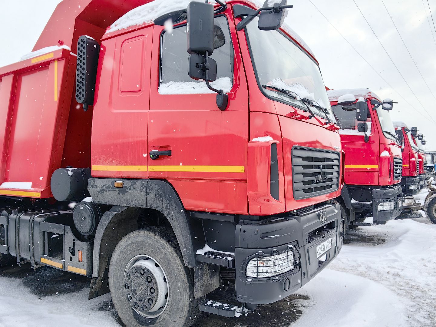 самосвал, техника, автопарк, снег, погрузчики, вертикалки