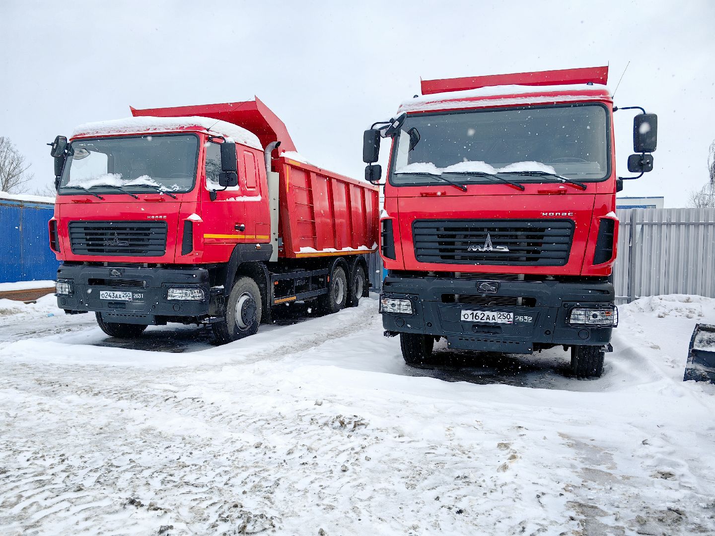 самосвал, техника, автопарк, снег, погрузчики, вертикалки