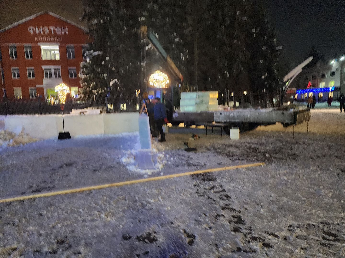 долгопрудный, площадь собина, ледяной городок, Скульптор Большаков, вертикалки,