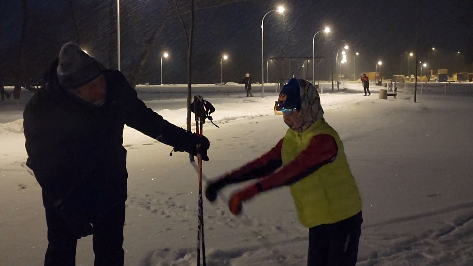 Бронницы, Парк Бронницкий луг, Катание на лыжах, Лыжная трасса в Бронницах,