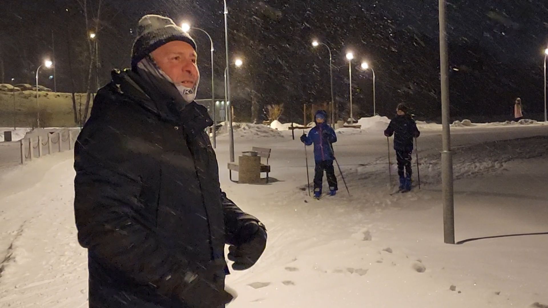 Бронницы, Парк Бронницкий луг, Катание на лыжах, Лыжная трасса в Бронницах,